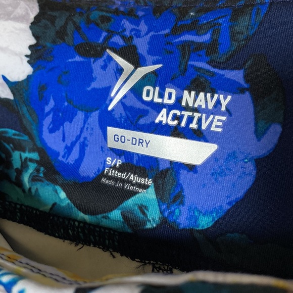 OLD NAVY Floral Navy Capri Go-Dry Compression Crop Leggings EUC - Picture 5 of 5